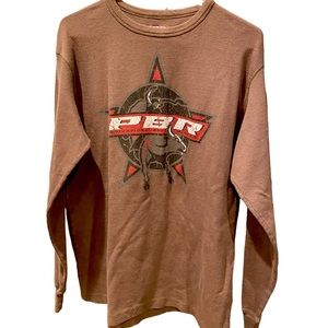 PBR Professional Bull Rider Thick Long Sleeve Thermal Shirt Men’s Brown XXL